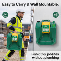 GOL-SIV 16 Gallon Portable Eyewash Station, ANSI Z358.1 Compliant Gravity Fed Emergency Eye Wash, Wall Mountable ABS Equipment with Handle for Industrial Chemical Worksites & Manufacturing