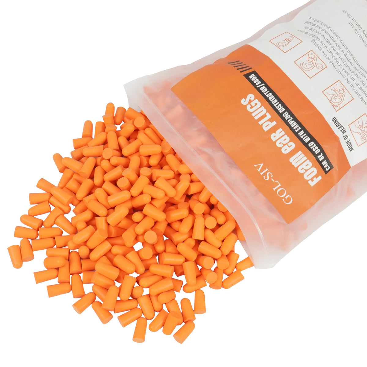 GOL-SIV Foam Ear Plugs, 500 Pairs, NRR 33dB, Yellow