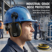 GOL-SIV Hard Hat Ear Muffs, 32dB NRR, Cap-Mounted, Black/Yellow