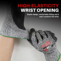 GOL-SIV ANSI A3 Cut Resistant Work Gloves, Nitrile Coated Cut Proof Gloves for Automotive Repair, Machining, Logistics Handling, Woodworking, Touch Screen, Durable, Large
