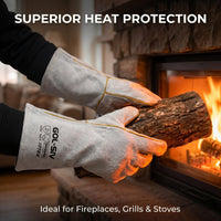 GOL-SIV 5 Pairs Professional Welding Gloves for Men, Extreme Heat Resistant Split Cowhide Leather, Kevlar Stitched Long Cuff Work Gloves for Metal Fabrication, Heavy Duty Grinding & Welding