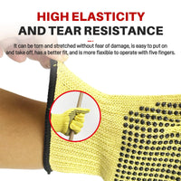 GOL-SIV Heat Cut Resistant Gloves,Aramid Oven Gloves with Fingers, Silicone Beads Thick Knit Design,Machine Washable - Grill Mitts for Men & Women(Silicone Beads, Large)