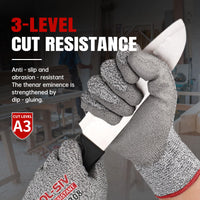 GOL-SIV Cut Resistant Work Gloves, Level 3 Cut Proof Glove with PU Coated, Safety Work Gloves for Metal Fabrication, Wood Working, Construction, Medium