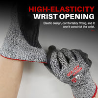 GOL-SIV ANSI A3 Cut Resistant Work Gloves,Nitrile Coated Cut Proof Gloves For Automotive Repair, Machining, Logistics Handling,Woodworking,Touch Screen,Durable(M)