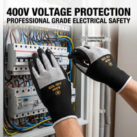 GOL-SIV 400V Electrical Glove For Men Arc Resistant,Flame Retardant,Low Voltage Insulated Gloves,Safety Electrician Gloves,Rubber Non Slip（5 Pairs,XL）