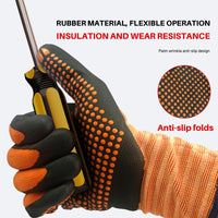 GOL-SIV 500V Insulated Electrician Gloves, Touchscreen, Nylon, Large