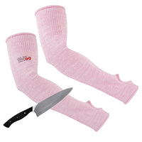 GOL-SIV Arm Protectors For Thin Skin And Bruising, Cut Resistant Sleeves For Men Women, A5 Level Pink Arm Sleeve For Gardening (Pink, 17.7 In)