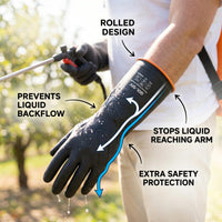 GOL-SIV Chemical Resistant Gloves, Heavy Duty Latex Work Gloves - Waterproof, Resist Acid, Oil, Alkali - Industrial Rubber Dishwashing Gloves for Masonry & Car Detailing, 14in, 6 Pairs