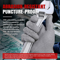 GOL-SIV Cut Resistant Work Gloves, Level 3 Cut Proof Glove with PU Coated, Safety Work Gloves for Metal Fabrication, Wood Working, Construction, Medium