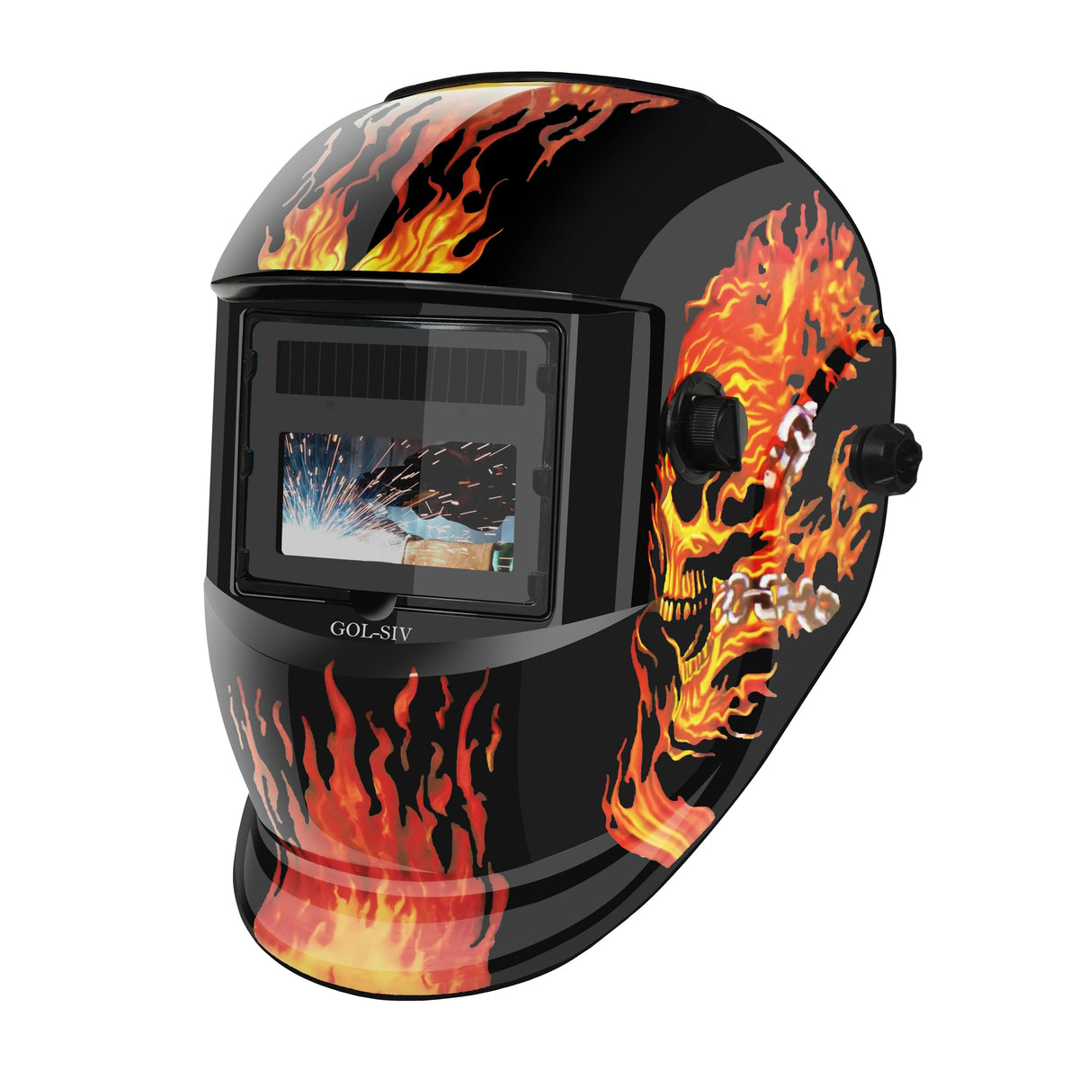 GOL-SIV Welding Helmet Auto Darkening - True Color Wide View Welding Shield - 0.1ms Response Time- Optical Grade 1/1/1/1 - Adjustable Wide Shade for SMAW, MIG, TIG, GTAW-Lightweight for Extended Wear