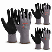 GOL-SIV 15-Gauge Seamless Knit Work Gloves, Micro-Foam Sandy Nitrile Grip for Mechanics & Assembly, Abrasion Resistant, Breathable Open Back Hand Protection (XL, 3 Pairs)