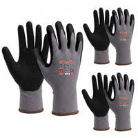 GOL-SIV 15-Gauge Seamless Knit Work Gloves, Micro-Foam Sandy Nitrile Grip for Mechanics & Assembly,High Dexterity, Anti-Slip & High Dexterity, Breathable Open Back (L, 3 pairs)